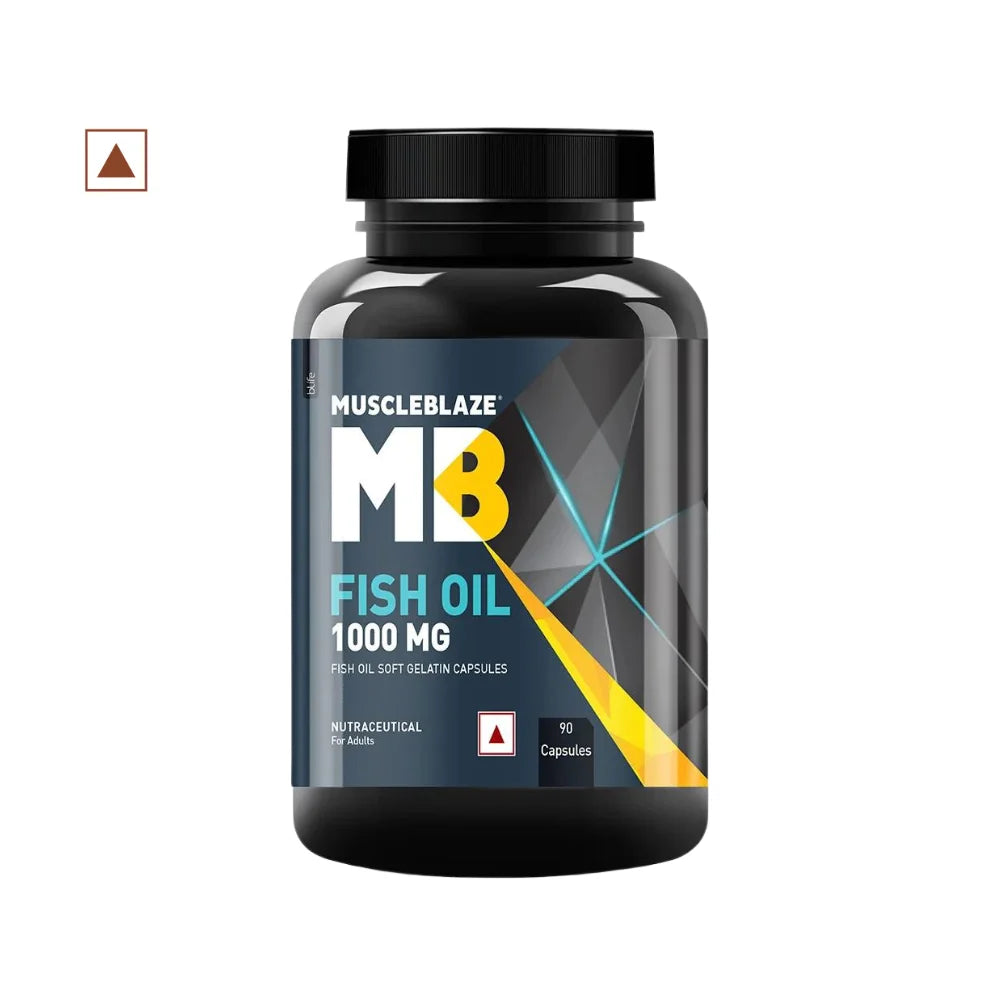 MuscleBlaze Omega 3 Fish Oil, 60 Capsules | 1000mg Omega 3 With 180mg EPA & 120mg DHA | Trustified Certified For Accuracy & Purity