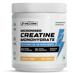 Wellcore - Pure Micronised Creatine Monohydrate (307g, 83Servings) Tropical Tango