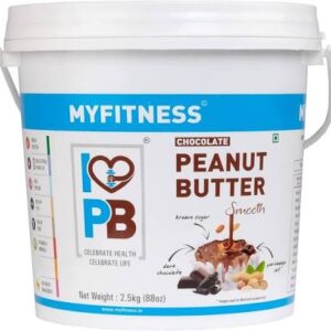 MYFITNESS Peanut Butter Chocolate Spread Smooth 2.5kg | 22g Protein & 6g Fiber | Tasty & Healthy Nut Butter Spread for Breakfast, Snacks | Cholesterol Free | Zero Trans Fat | Creamy Peanut Butter