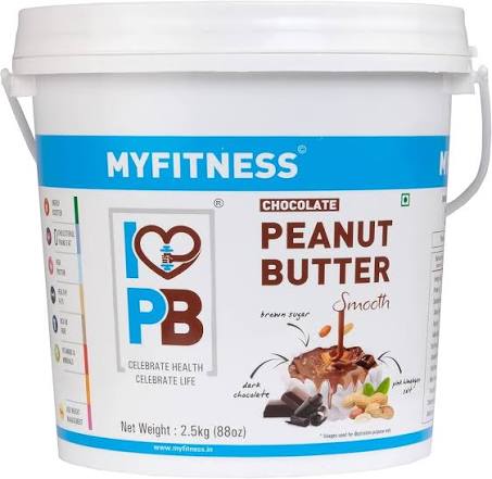MYFITNESS Peanut Butter Chocolate Spread Smooth 2.5kg | 22g Protein & 6g Fiber | Tasty & Healthy Nut Butter Spread for Breakfast, Snacks | Cholesterol Free | Zero Trans Fat | Creamy Peanut Butter