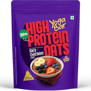 Yogabar 26g High Protein Oats 1kg , Choclate - Breakfast Cereal with Wholegrains, 26% Protein & No added sugar - Oats High Protein for Gym- Premium Protein Blend with Whey Protein Powder - with Goodness of Chia, Sunflower & Pumpkin Seeds & Probiotics for Absorption